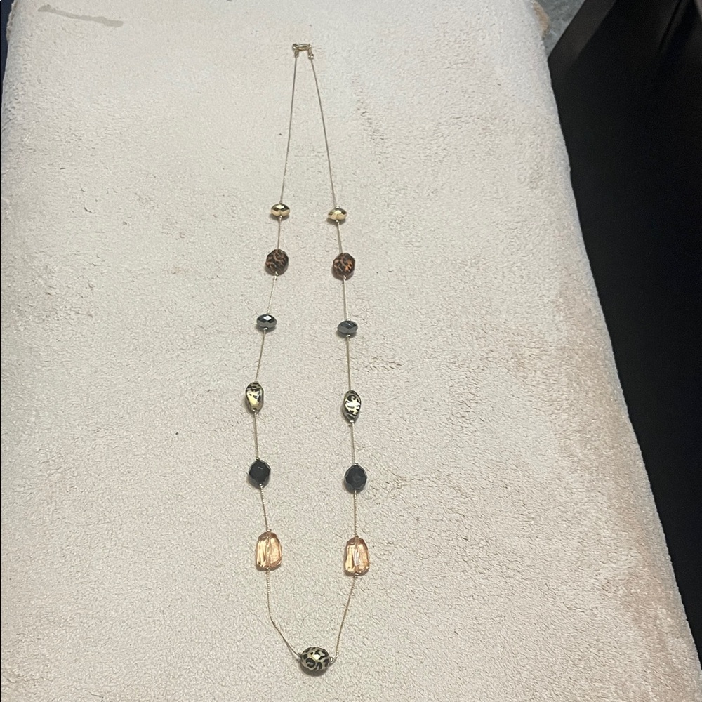 Elegant Gold and Black Beaded Necklace